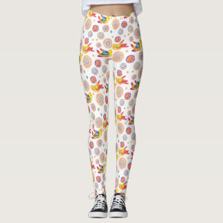 Vogels van de lente-Waterverf Leggings