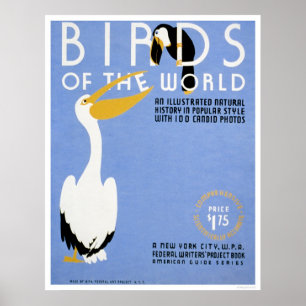 vogels van de wereld 1938 WPA Poster