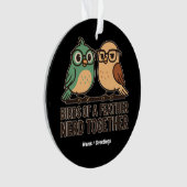 Vogels van dezelfde veer nerd samen Grappige Geeks Ornament (voorkant)