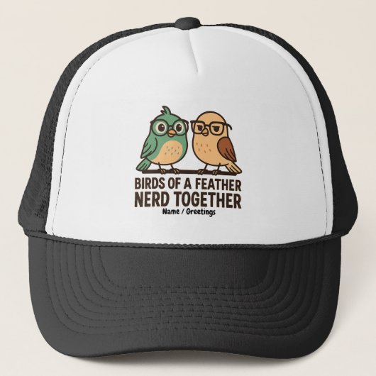 Vogels van dezelfde veer nerd samen Grappige Geeks Trucker Pet (Voorkant)