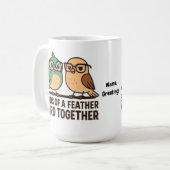 Vogels van dezelfde veer nerden samen Grappige Gee Koffiemok (Voorkant links)
