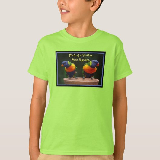 Vogels van dezelfde Veer vliegen Samen Lori T-shirt (Voorkant)