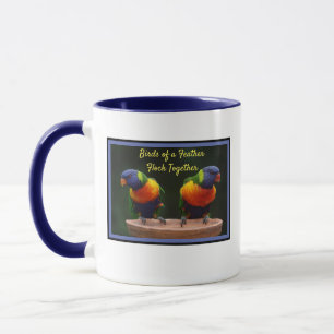 Vogels van dezelfde Veer Vliegen Samen Lorikeet Mok