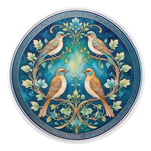 Vogels van Eden Keramische Trekknop Keramische Knop (Voorkant)