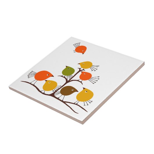 Vogels van een doezelaar tegeltje (Zijkant)