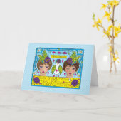 vogels van een Feather_Greeting Kaart (Gele Bloem)