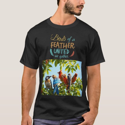 Vogels van een Feather T-Shirt Design. (Voorkant)
