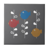 Vogels van een Leaf tegel Tegeltje (Voorkant)