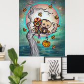 Vogels van een meisje met de veerder in Masker en Poster (Thuiskantoor)