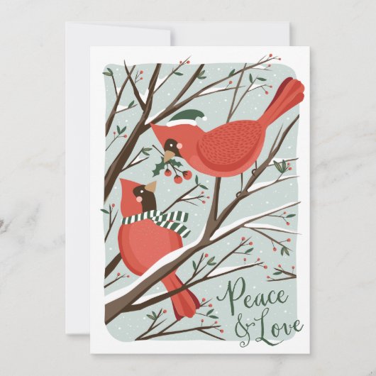 Vogels van een niet-fotofeestkaart feestdagenkaart (Voorkant)