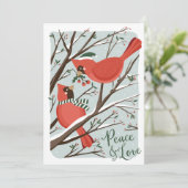 Vogels van een niet-fotofeestkaart feestdagenkaart (Staand voorkant)