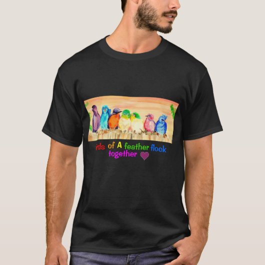 Vogels van een vederkoppel - liefde t-shirt (Voorkant)