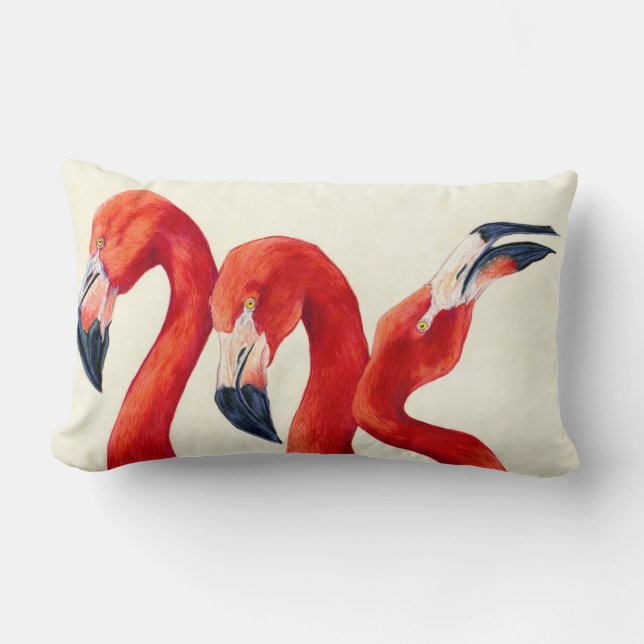 vogels van een veer - Flamingo Pillow Kussen (Voorkant)