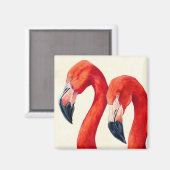 Vogels van een veer - grote flamingo's magneet (Voorkant / Achterkant)