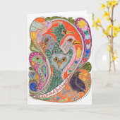 Vogels van een veer notecard kaart (Gele Bloem)