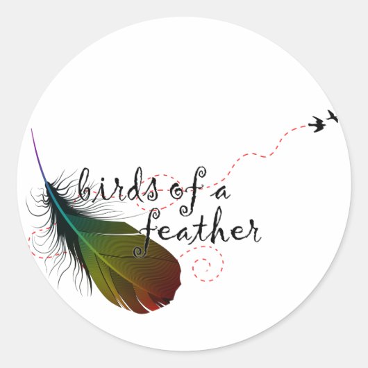 vogels van een veer. ronde sticker (Voorkant)