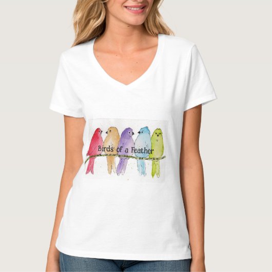 Vogels van een Veer vrouwen t-shirt (Voorkant)