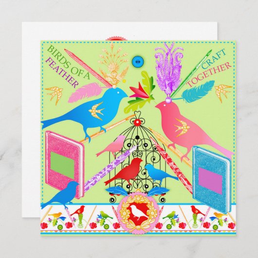 Vogels van een veerboot die samenhangt met een pla feestdagenkaart (Voorkant / Achterkant)