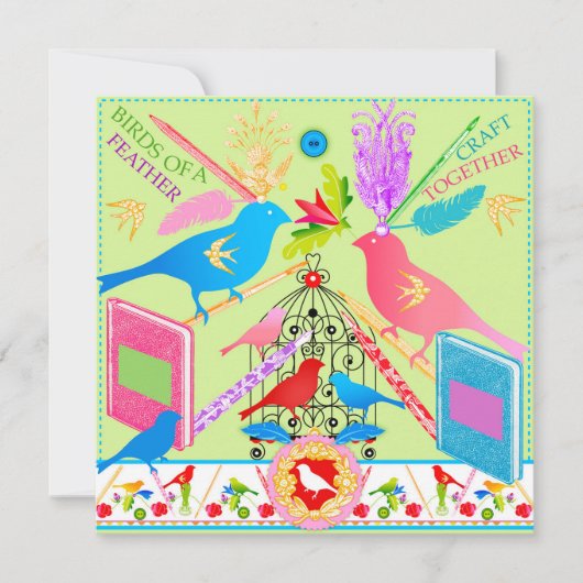 Vogels van een veerboot die samenhangt met een pla feestdagenkaart (Voorkant)