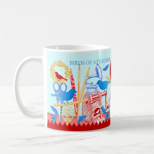 Vogels van een veerboot met Mok Aqua (Links)