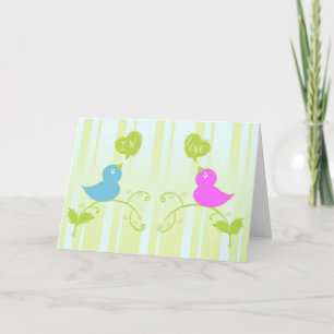 Vogels van een veren herfst die samen verliefd zij feestdagen kaart