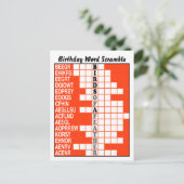 Vogels van een veren woord scramble briefkaart (Staand voorkant)