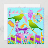 Vogels van een Vlat Kaart van de veerboot (Voorkant / Achterkant)