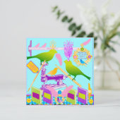 Vogels van een Vlat Kaart van de veerboot (Staand voorkant)