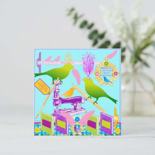 Vogels van een Vlat Kaart van de veerboot (Staand voorkant)