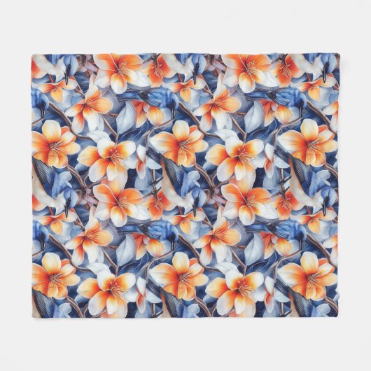 Vogels van een zeebodem fleece deken (Voorkant (Horizontaal))