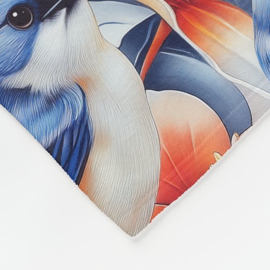 Vogels van een zeebodem fleece deken (Hoek)