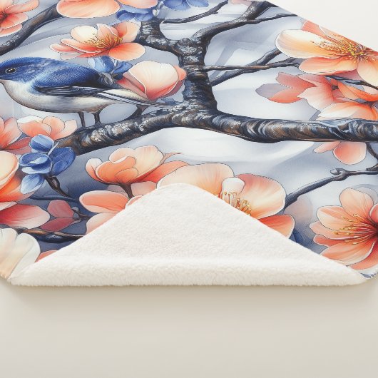 Vogels van een zeebodem sherpa deken (3/4)