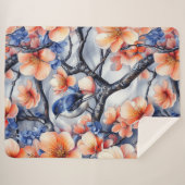 Vogels van een zeebodem sherpa deken (Voorkant (horizontaal))