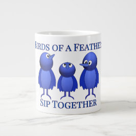 Vogels van een zeemijp samen grote koffiekop