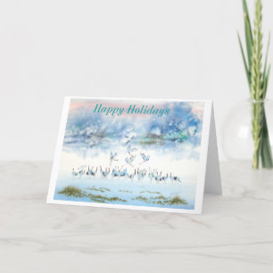 VOGELS VAN GELUK, JAPANSE KRAAN FEESTDAGEN KAART