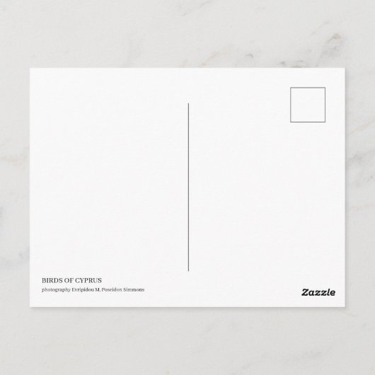 Vogels van het Cypriotische briefkaart (Achterkant)