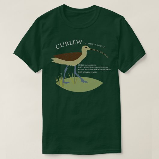 Vogels van het Ierse krullew T-shirt (Design voorkant)