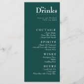 Vogels van het Paradijs Bliss De Drinken Menu (Voorkant)