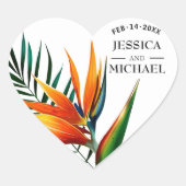 Vogels van het Paradijs Bliss Hart Sticker (Voorkant)