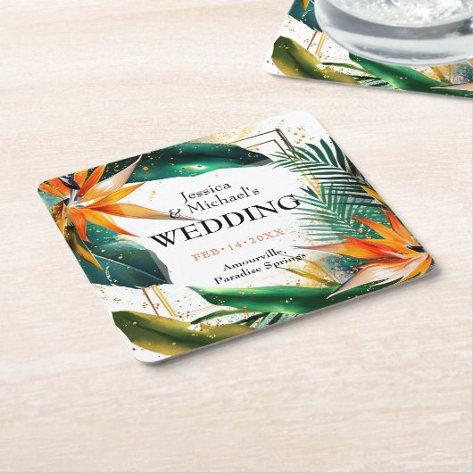 Vogels van het Paradijs Bliss Kartonnen Onderzetters (Schuin)