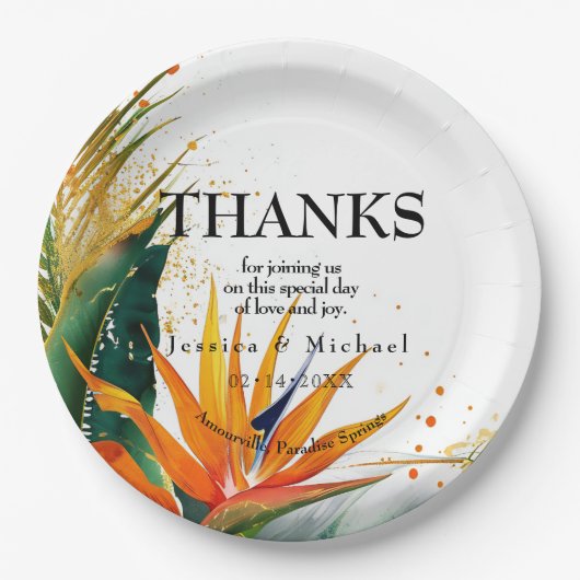 Vogels van het Paradijs Bliss Papieren Bordje (Voorkant)