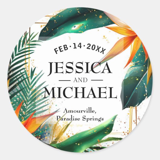 Vogels van het Paradijs Bliss Ronde Sticker (Voorkant)