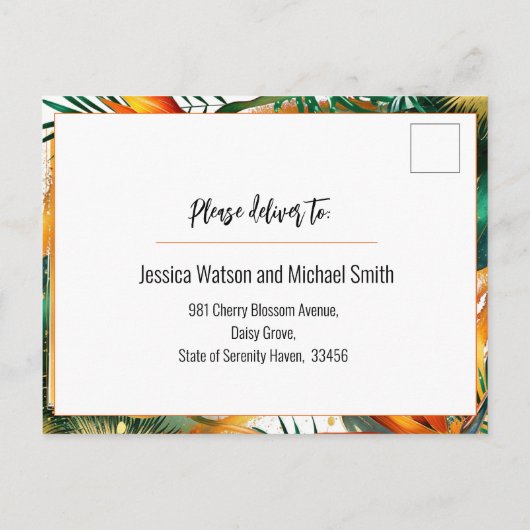 Vogels van het Paradijs Bliss RSVP Uitnodiging Briefkaart (Achterkant)