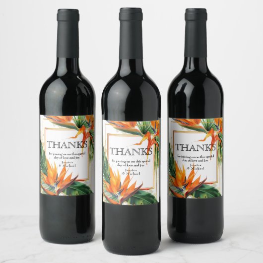 Vogels van het Paradijs Bliss Wijn Etiket (Flessen)