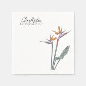 Vogels van het Paradijs Bruiloft cocktail servet (Voorkant)