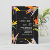 Vogels van het paradijs, de Floral Wedding Invitat Kaart (Staand voorkant)