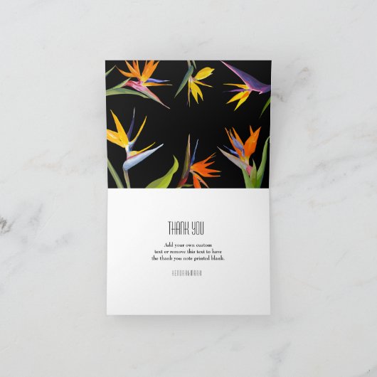 Vogels van het paradijs Floral Hartelijk dank Bedankkaart (Binnen)