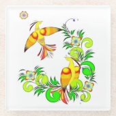 Vogels van het Paradijs Glazen Onderzetter (Voorkant)