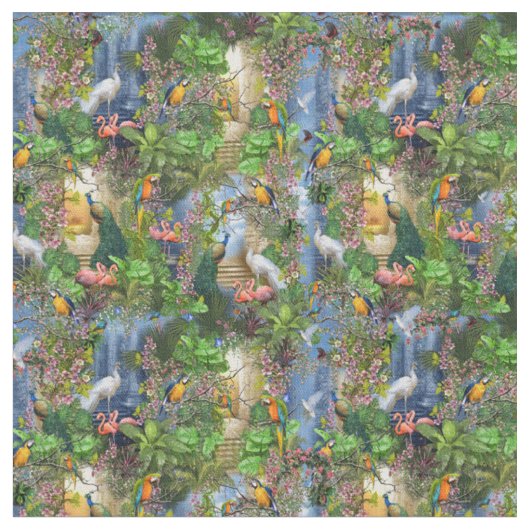 Vogels van het Paradijs Herhaal Ontwerp Stof (Close Up)