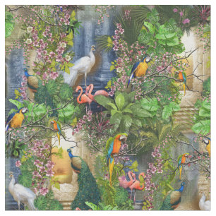 Vogels van het Paradijs Herhaal Ontwerp Stof